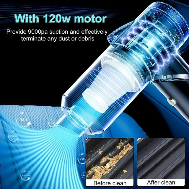 PowerClean Wireless Vacuum - Small in Size, Big on Suction, Perfect for Cars & Tight Spaces